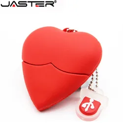 JASTER Love heart style usb flash drive pen drive 4gb 8gb 16gb 64GB 32GB usb stick pendriver USB 2.0 u disk thumb drive necklace