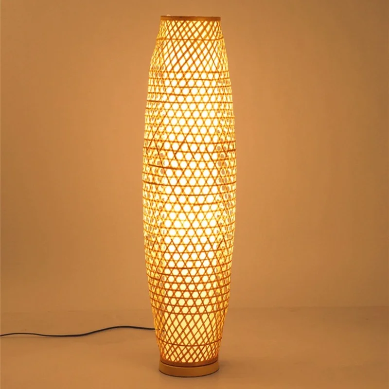 

Bamboo Wicker Rattan Shade Vase Floor Lamp Fixture Rustic Asian Japanese Nordic Art Light Abajur Luminaria Fitting Luminaire