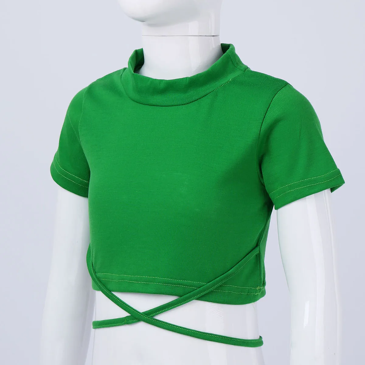 Trẻ Em Bé Gái Nhảy Crop Top Thể Thao Thể Dục Dụng Cụ Ba Lê Ngọn Diễn Sân Khấu Vũ Trang Phục