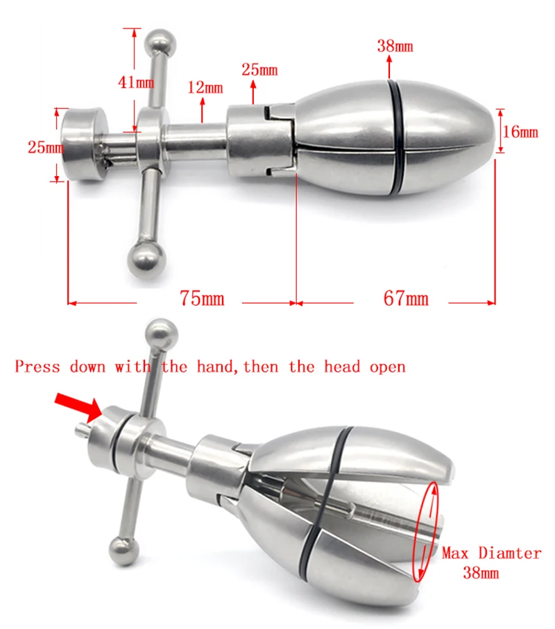 CHASTE BIRD New Metal Stainless Steel Stretching Anal Dilator Butt Plug Lock Chastity Device Male Female Sex Toys BDSM A124