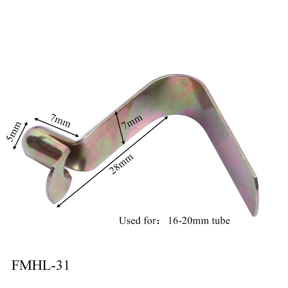 Perno di bloccaggio del pulsante del palo rotondo della clip della molla piana nichelata fabbricazione 5pcs per il tubo di 20mm