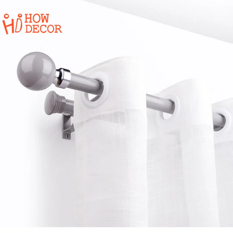 Aluminum Alloy White Nano Silence Grained Curtain Rod Single Double Rods Side installation Tracks Curtain Accessories