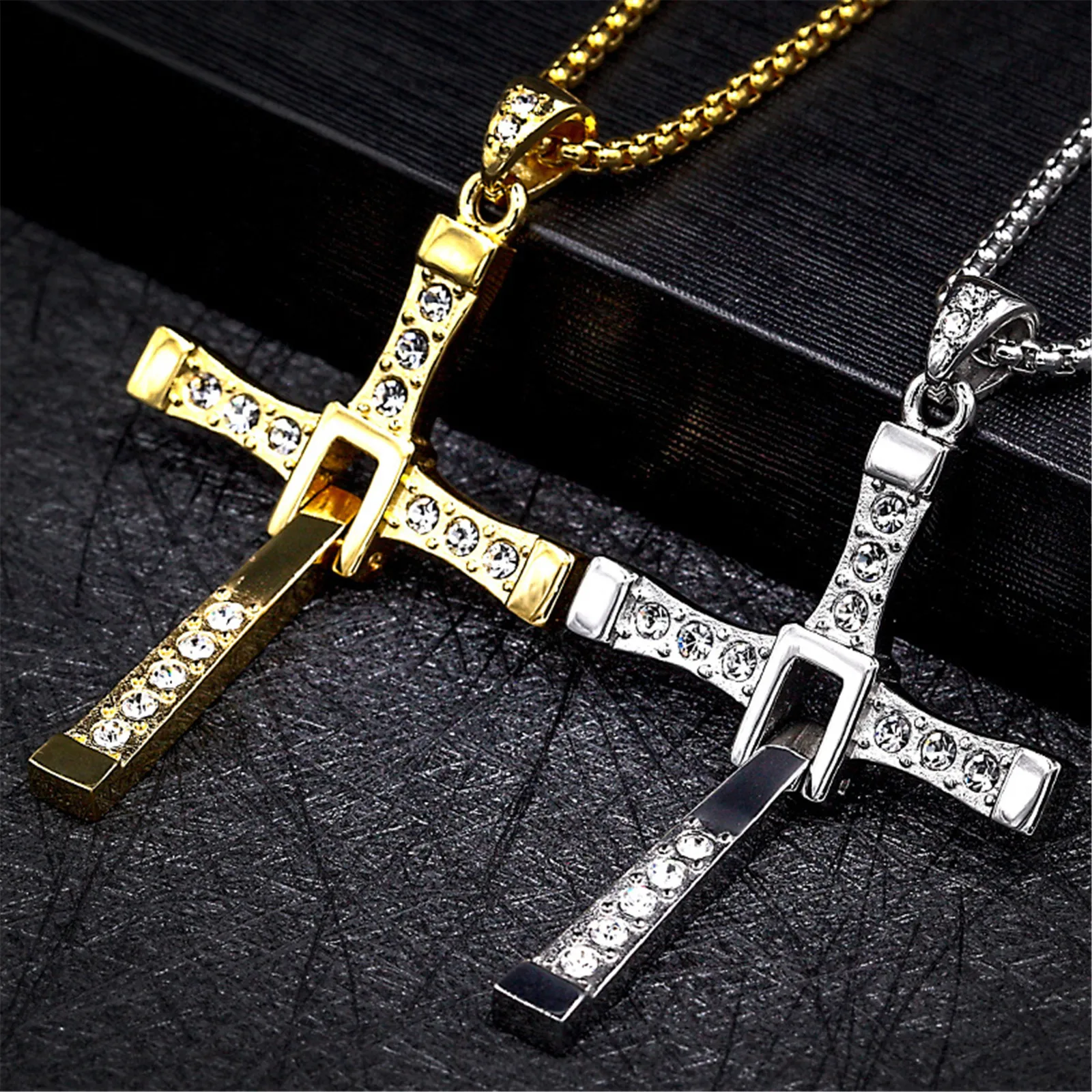 Cross Jesus Christ Pendant Fast and Furious Dominic Toretto Stainless Steel Titanium Cross Necklace for BF Colgante de Cruz