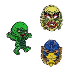 The Creature From Black Lagoon Brooch Horror Movie Aquatic Killer Gill Man Enamel Pin Mysterious Animal Universal Monsters Badge