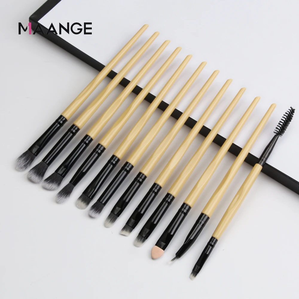 Maange Pro Trang Điểm 12 Chiếc Lông Kẻ Phối Lông Mày Hợp Cọ Trang Điểm 12 Cây Tiện Lợi Du Lich Mội Nơi Ko Lo Tà Tổng Hợp Sợi Lông Mỹ Phẩm Làm Đẹp Bộ Bàn Chải