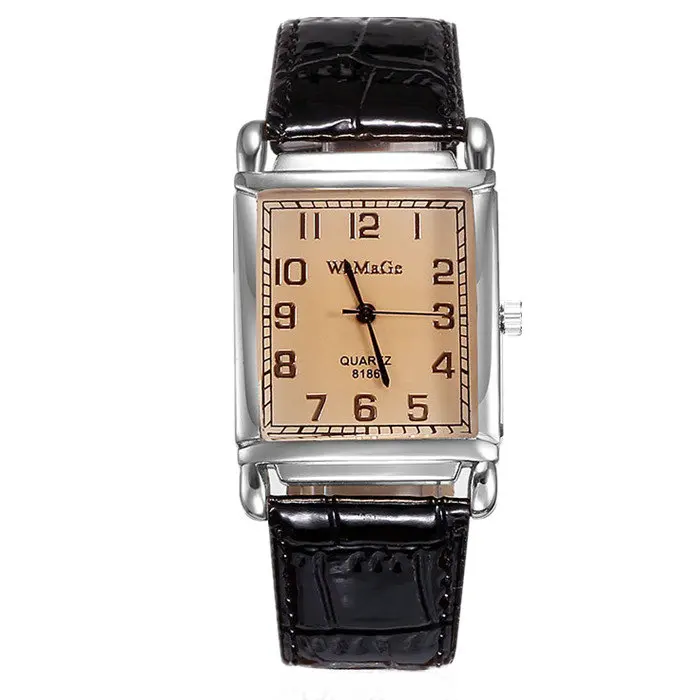 Womage Uhren Mode Casual Uhren Frauen Rechteck Uhren Lederband Quarzuhren Damen uhren Reloj Mujer Hodinky