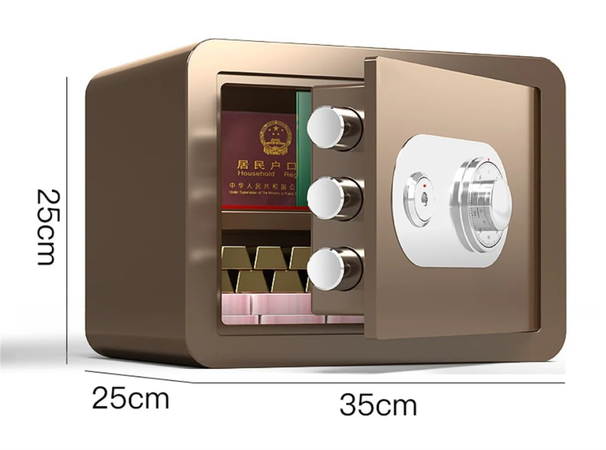 Safe Box  Mechanical Safe Household Mini All-steel Office Safe Deposit Box with Mechanical Password
