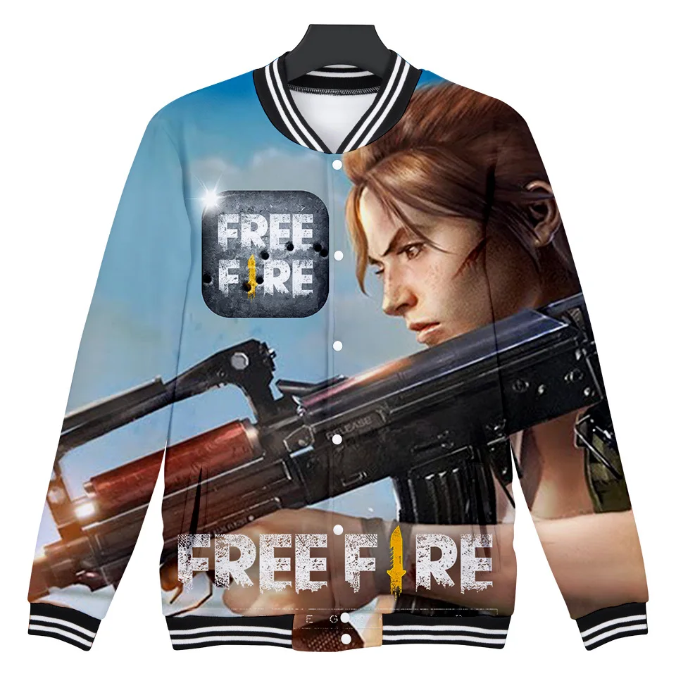 Shooting Game Free Fire 3D Printed Baseball Jacket Women Men Bomber Jacket Streetwear Casual Tracksuit Hip Hot Baseball Uniform