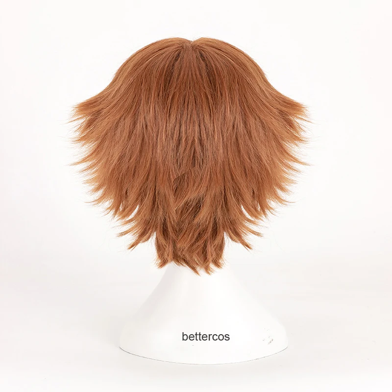 Persona 4: The Animation Yosuke Hanamura Cosplay Wigs Short Brown Heat Resistant Synthetic Hair Wig + Wig Cap