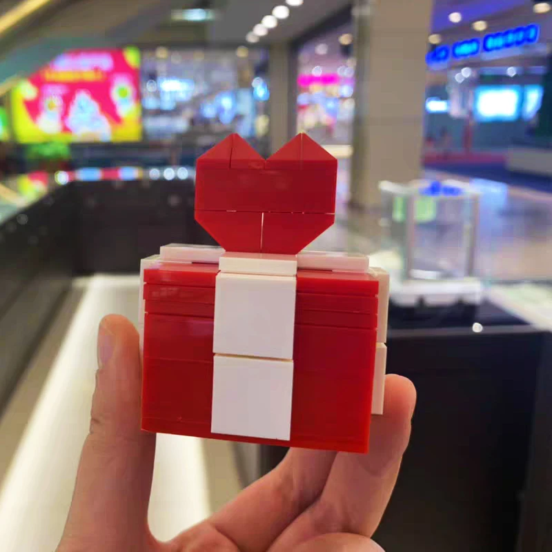 

MOC Ring Box Building Blocks Model Toys Red White Jewelry Box Bricks Creative DIY Wedding Valentine's Day Gifts For Boys & Girls