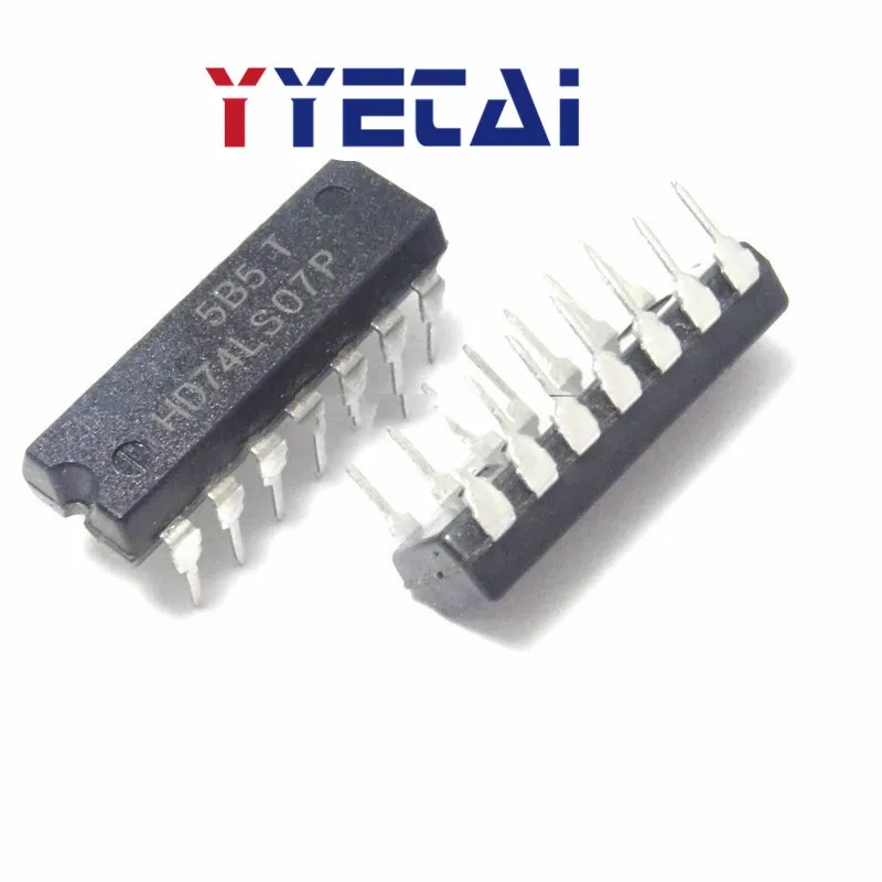 TAI 10PCS Inline SN74LS07N 74LS07 DIP-14 HD74LS07P Buffer/Line Driver Chip