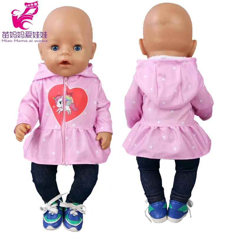 43 CM Baby Doll Clothes Pajama Set Jacket Coat 17 Inch Dolls Jeans Children Gift Toys Outfit