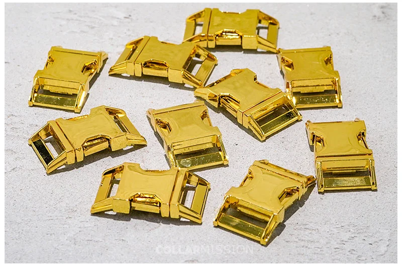 1pc Metal Colorful Side Release Curved Buckles Durable Plated Buckle 10mm, 15mm, 20mm, 25mm Dog Collar Paracord DIY Accessories