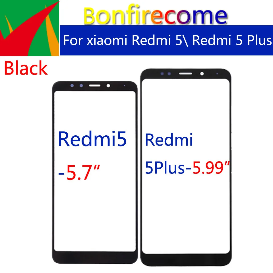 Redmi5 Front Panel For Xiaomi Redmi 5 Redmi5 Touch Screen Front Panel Glass Lens Outer Glass For Redmi 5 Plus 5Plus