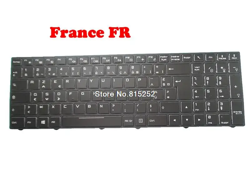 Laptop Keyboard For MEDION ERAZER X7857 MD61081 MD60822 MD60823 MD60824 MD60947 With Frame With Backlit France FR/Spanish SP