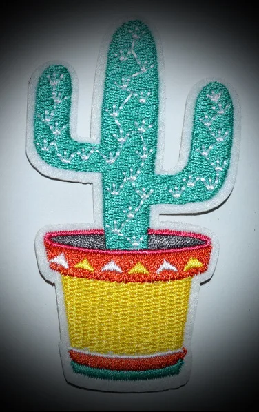 Cactus desert flower southwest embroidered applique iron on patch new