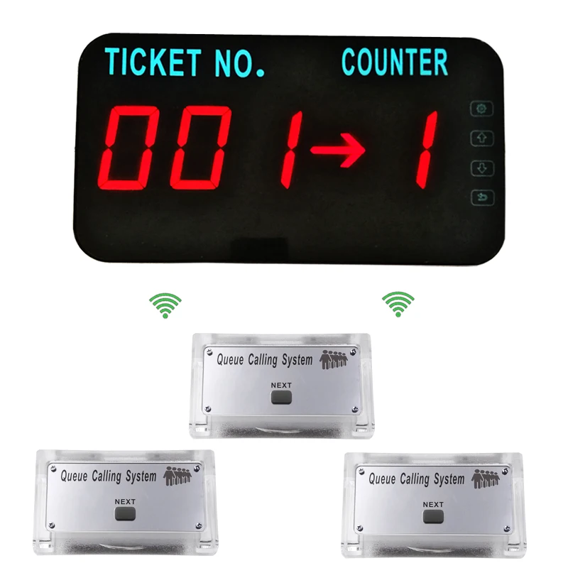Queue Manage System Take A number Tickets Number Waitting System Come With English Voice Announce ( 3 button +1 display )