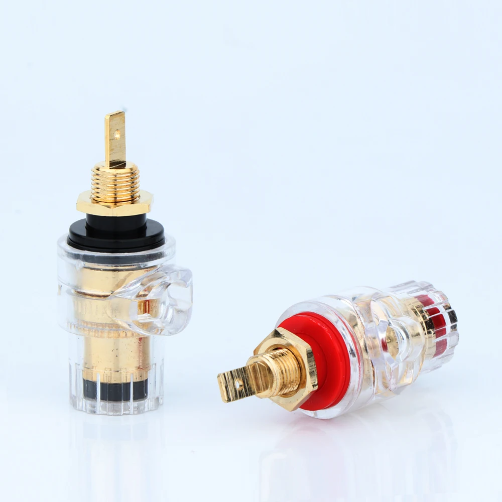 Terminal Gold Plating Binding Post For Speaker Amplifier 4MM Banana Plug Connector Brass