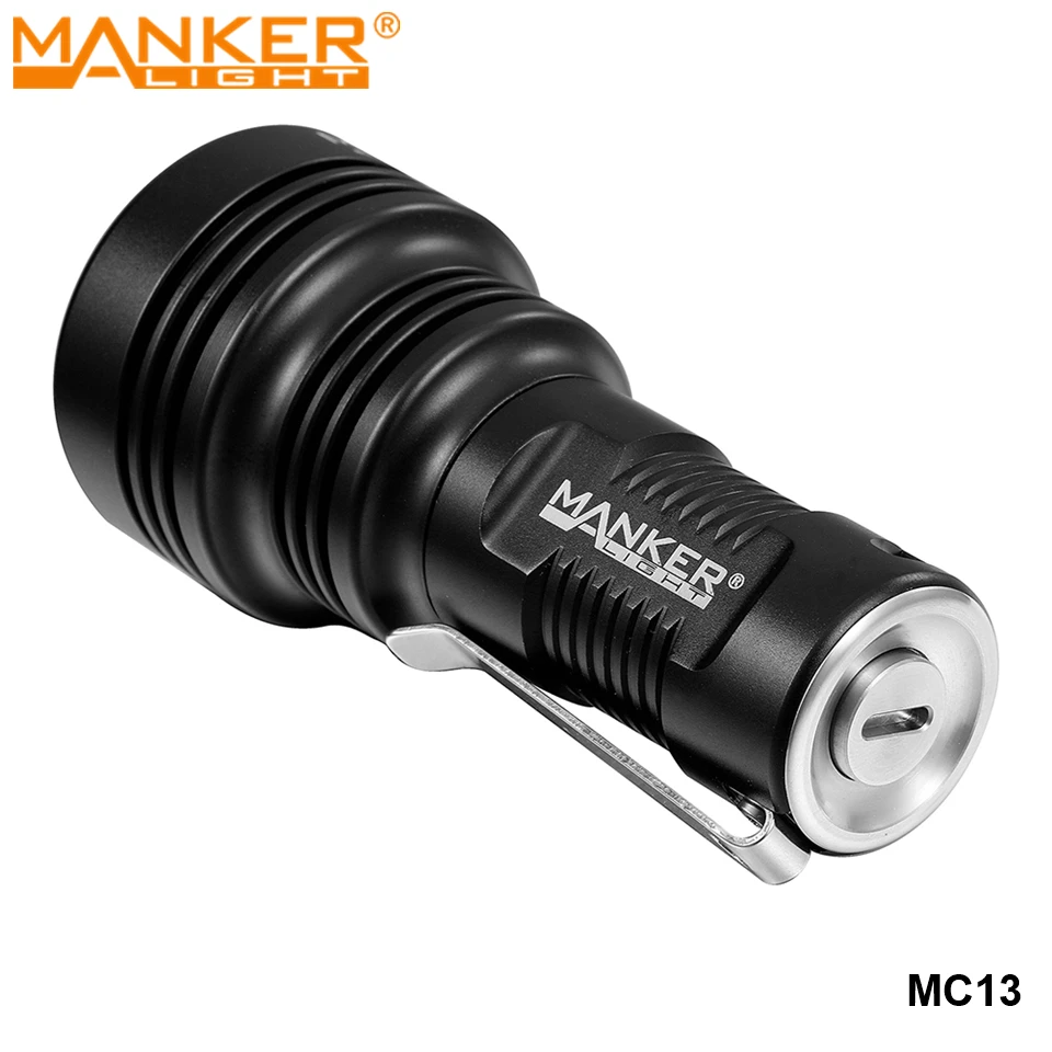 Imagem -02 - Manker Mc13 Poderosa Lanterna Portátil Exterior de Longa Distância Azul Vermelho Led Tocha com Tipo-c Usb Recarregável 18350 Bateria