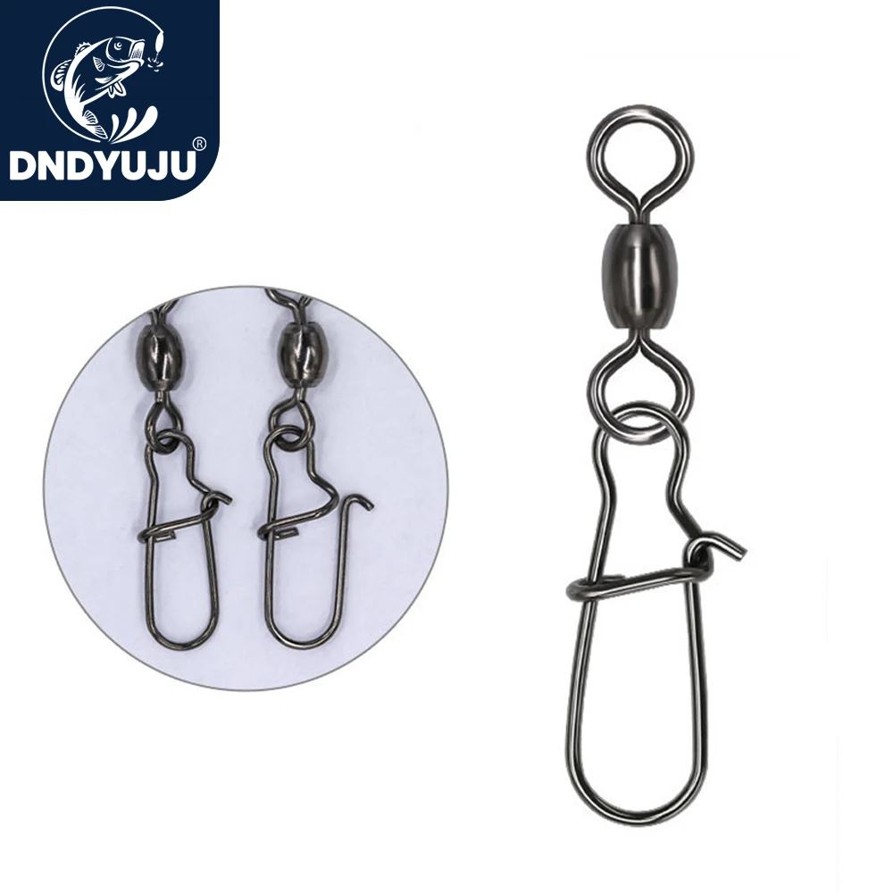 DNDYUJU 10pcs Carp Fishing Accessories Connector Crane Swivel Stainless Steel Snap Fishhook Lure Tackle Swivels for Fishing Hook