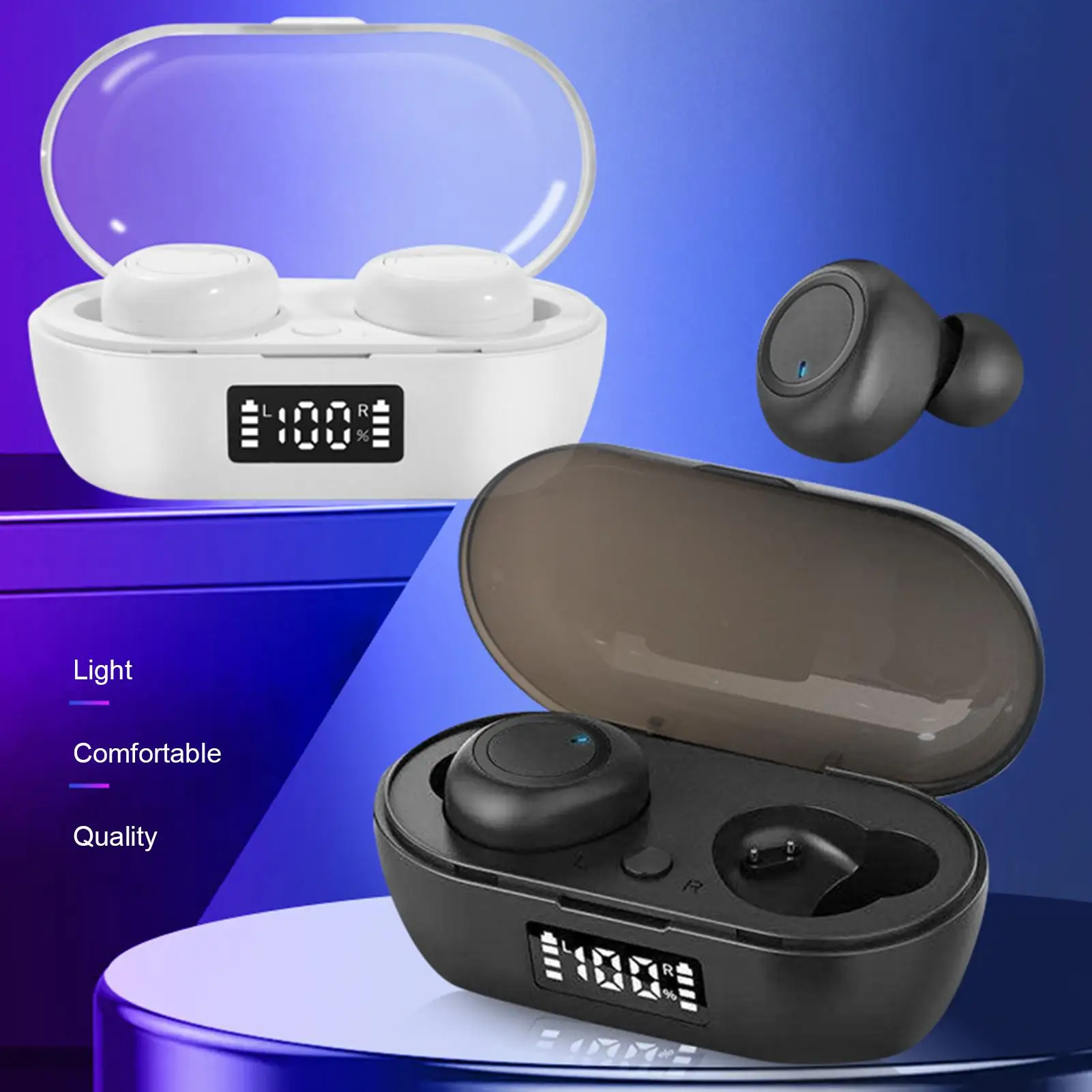 Wireless Earbuds Bluetooth 5 1 TWS S100 earphones for smart Phone 3D Music Sports With Double Mic