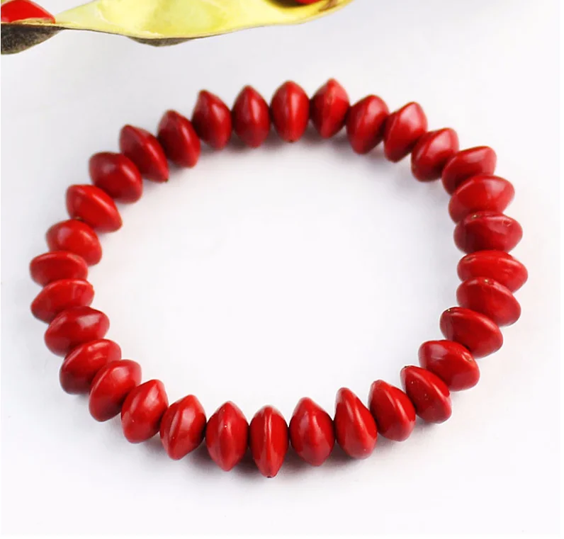 Free Shipping HN00004 100Pcs/lot Natural Bodhi Bracelet Acacia Beans Wristlet Red Beans Jewelry Women Wearing Wholesales