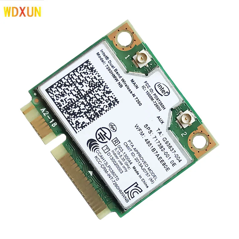 Dual band for intel wireless-n 7260 7260hmw a half mini pci-e 300mbps wifi card for notebook 2.4GHz 5GHz 7260NB