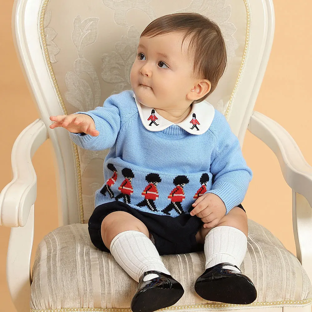 Boys Pullover Sweater Baby Tops Spanish Toddler Knitted Cartoon Sweater Kids Knitting Pullovers Children Clothes Knitwear Unisex