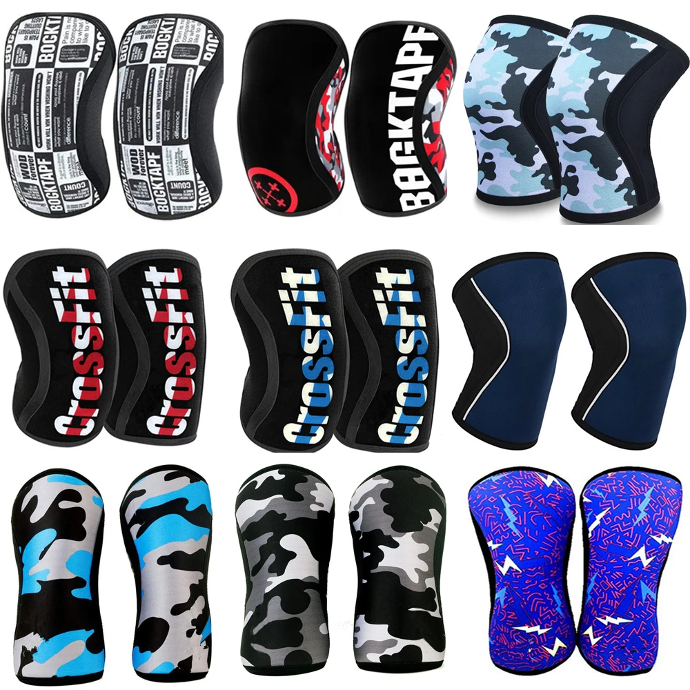 Women Men Teens 7mm Neoprene Sport Knee Pads Compression Weightlifting Pressured Crossfit Training Knee Pads Support Custom Logo