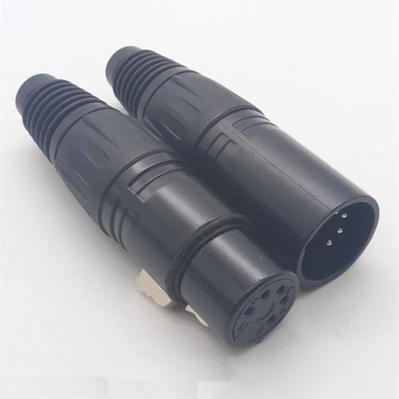 1Pcs คุณภาพสูงเข็มทองแดงชุบเงิน4 5Pin อะแดปเตอร์ XLR หญิง/ชาย5-Cole ไมโครโฟนตัวเชื่อมต่ออะแดปเตอร์ปลั๊ก