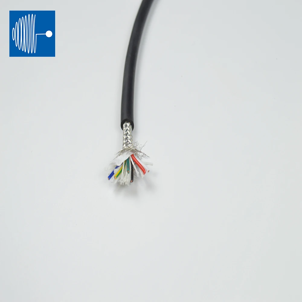 Black colorTRVVP shielded 4/6/9/10 cores 0.15MM flexible control drag chain cable Resistance to bending  For signal transmission