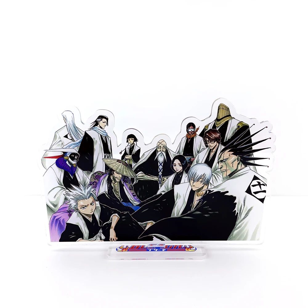 Bleach Gotei 13 Shunsui  Soi Fon Byakuya Hitsugaya Kenpachi acrylic stand figure model plate holder cake topper anime