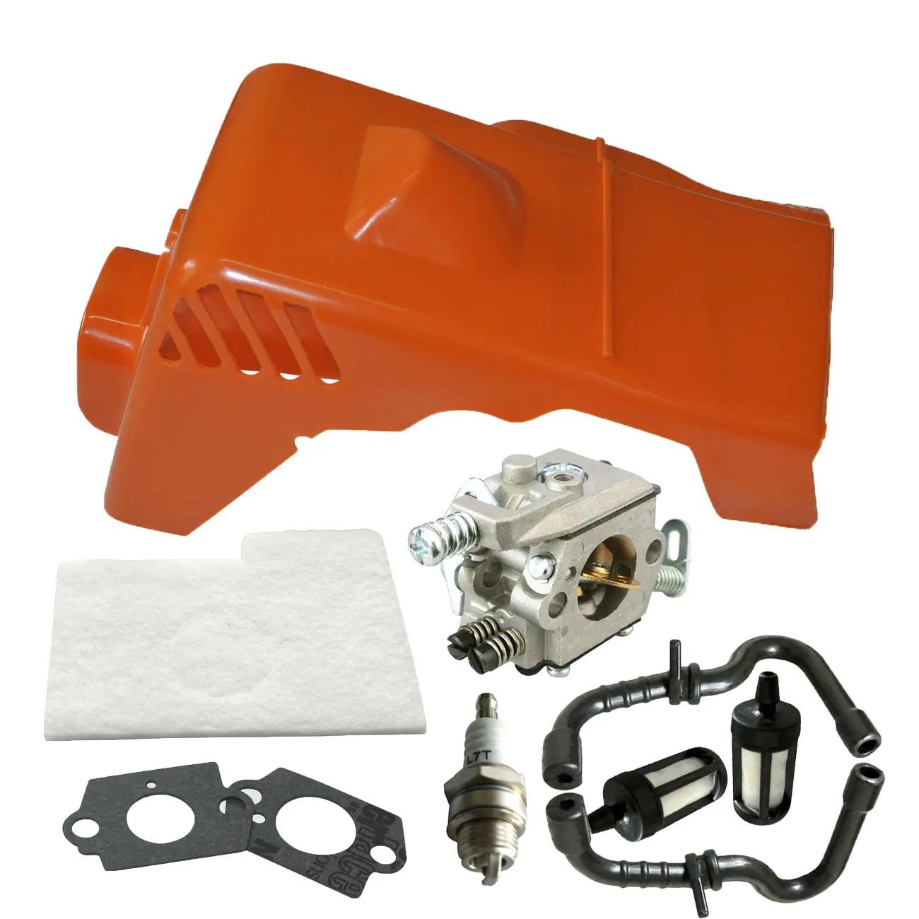전기 톱 STIHL 017 018 MS180 MS170 용 상단 엔진 실린더 커버 연료/에어 필터 라인 스파크 플러그 키트 교체 부품