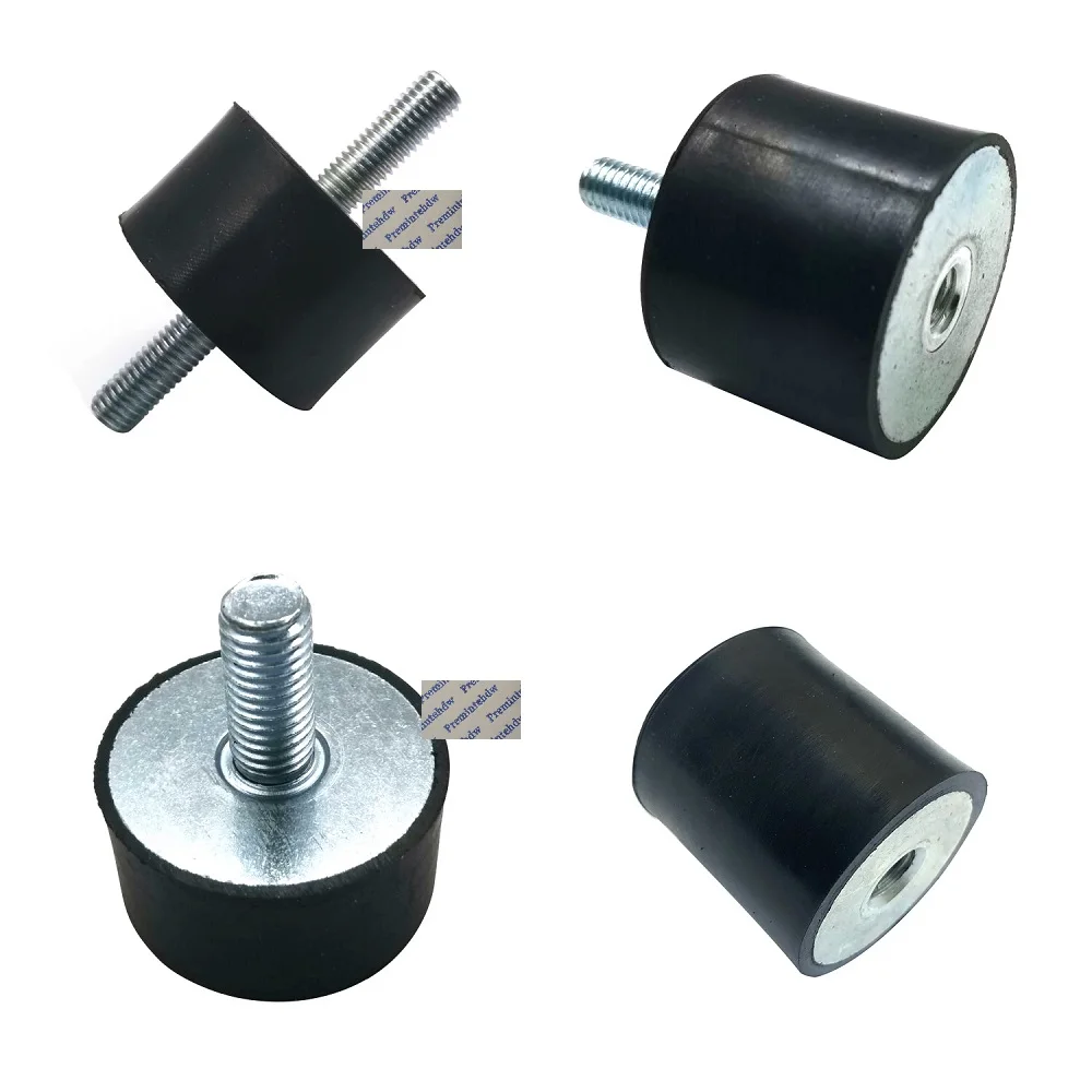 

8Pcs M8 Thread Black Rubber Barrel Vibration Isolators Cylindrical Shock Absorber D30*H30MM