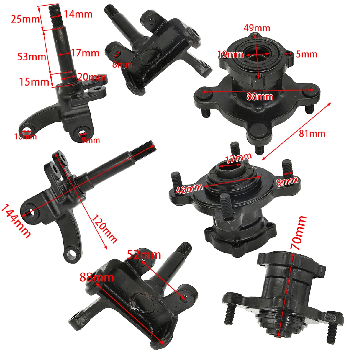 1 zestaw kierownicy amortyzator pneumatyczny pierścionki na środek palca wrzeciona nadające się do China ATV50cc 70cc 90cc 110cc 125cc 150cc 200cc 250cc gokart Buggy rower ATV części