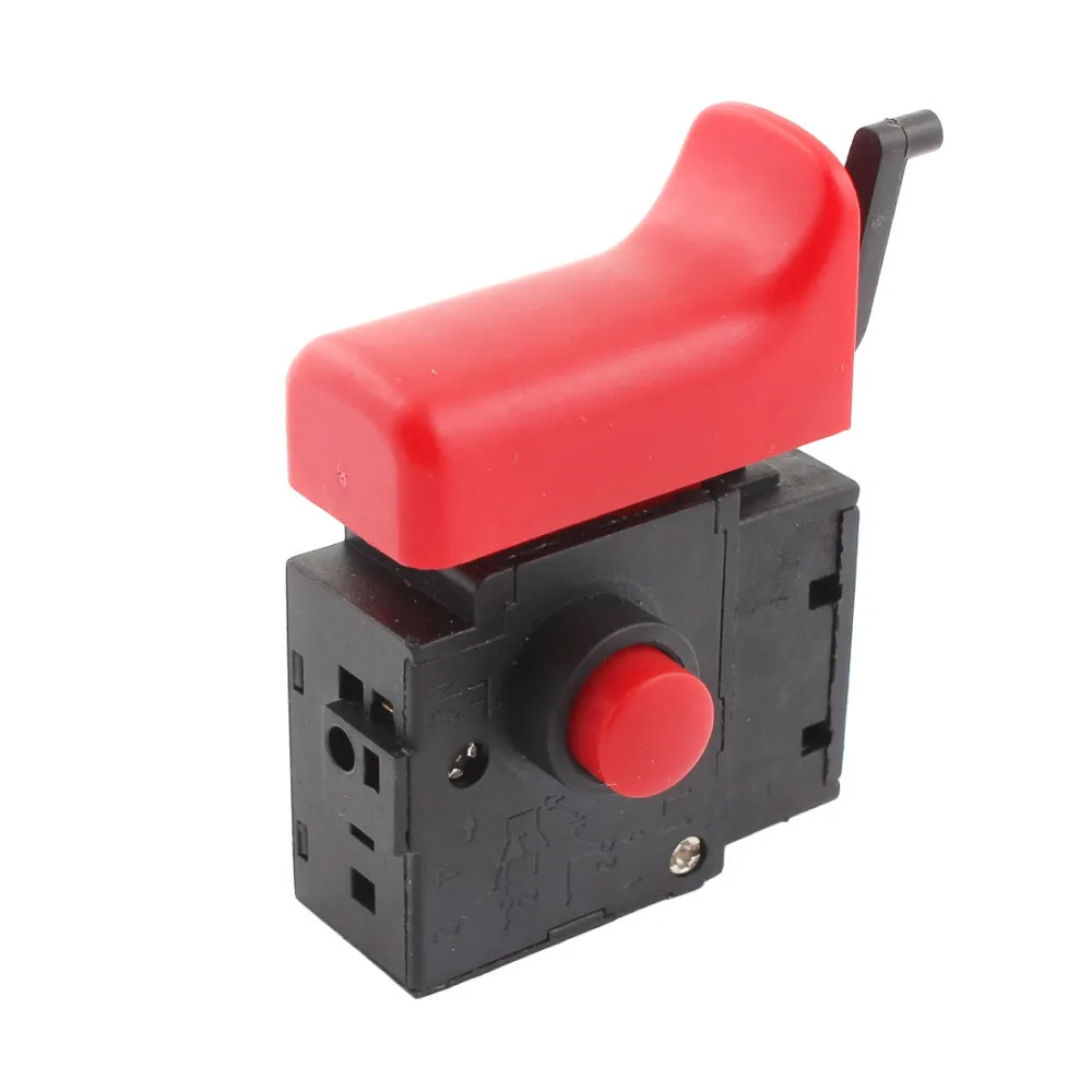 250V 6A 5E4 Lock On Power Tool Electric Drill Trigger Switch Black Red  FA2-6/1BEK