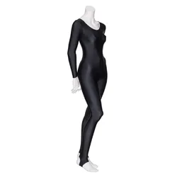 Speerise-Mono de baile de manga larga brillante para mujer, estribo para adultos, licra, gimnasia, negro, cuerpo entero, ropa de baile, Catsuits para niña