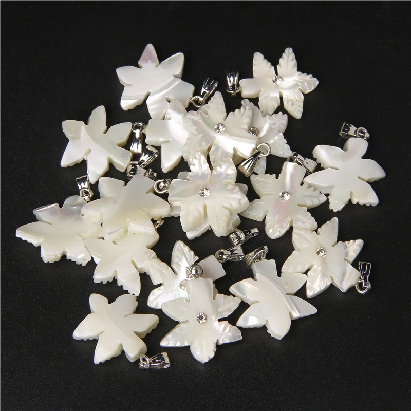 White Natural Shell Mother of Pearl Pendants Animals Charms Teeth Shape Cross MOP Shell Charms For Jewelry Making Necklace DIY