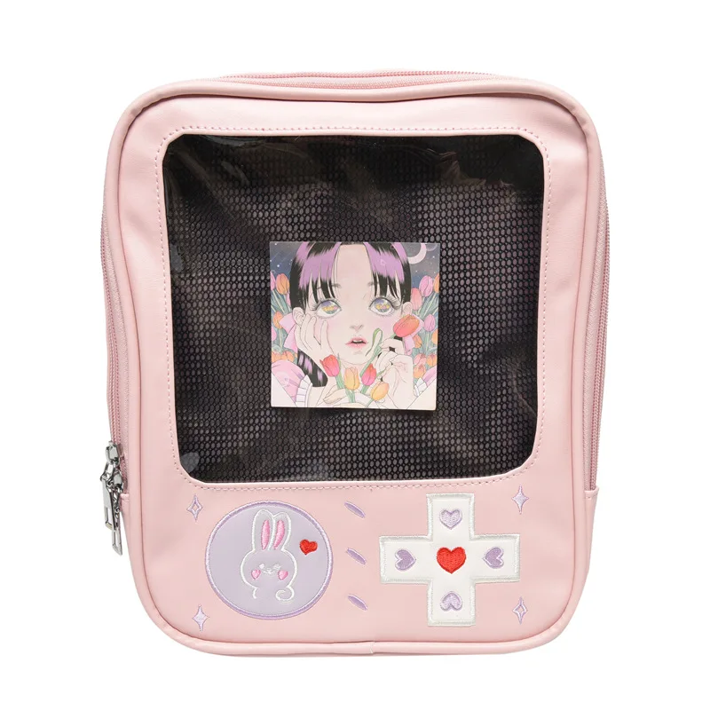 2022 Creative Game Transparent Backpack Girls Japanese itabag Mesh Inside Small Backpack Women School Girls Backpacks Mochilas