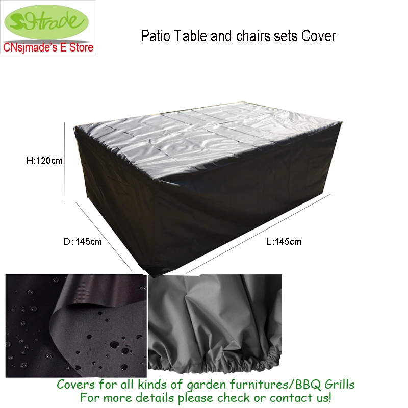 Square Porch Chairs and Table Sets Cover,garden protector Cover,145x145x120cm Durable fabric Cover,custom made