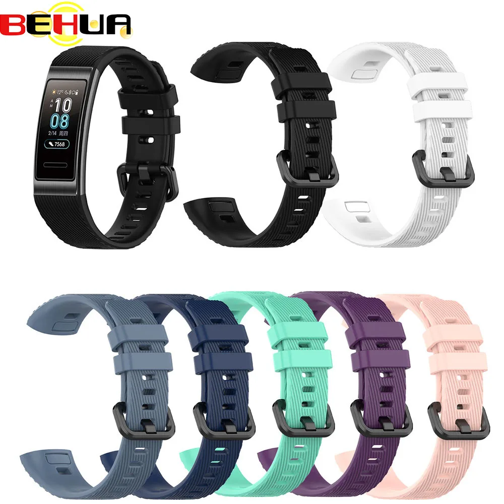 Silicone Sports Watchband Wrist Strap with Buckle for Huawei Band 4 Pro TER-B29S Band 3 Pro TER-B29 B09 Watchband Belt Bracelet