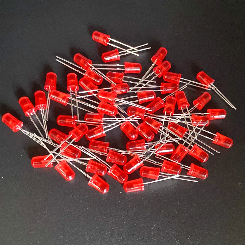 Kit assressentide diode électroluminescente LED, blanc, vert, rouge, bleu, jaune, orange, rose, violet, chaud, bricolage, 5mm, 100 pièces