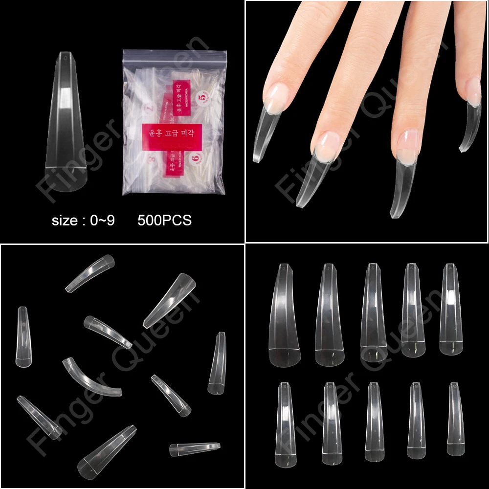 Stiletto Nail Hot French Ballerina Coffin Rounded Square False Nail Tips Manicure Fake Nail Tips 100 PCS 200 PCS 500PCS