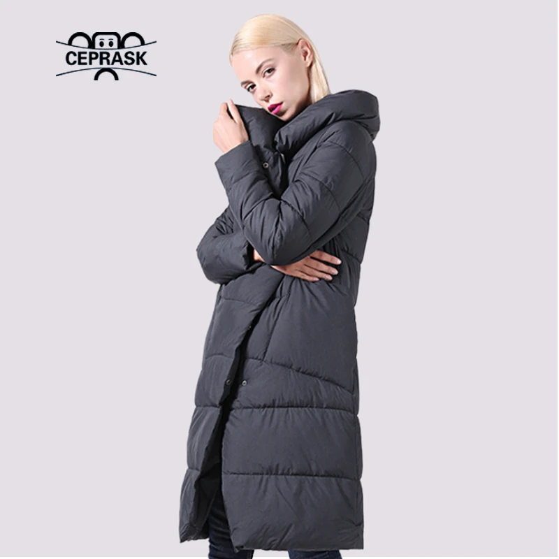 CEPRASK 2023 New Winter Jacket Women Parkas Windproof High Collar Coat Female Long Removable Warm Casual Quilted Outerwear