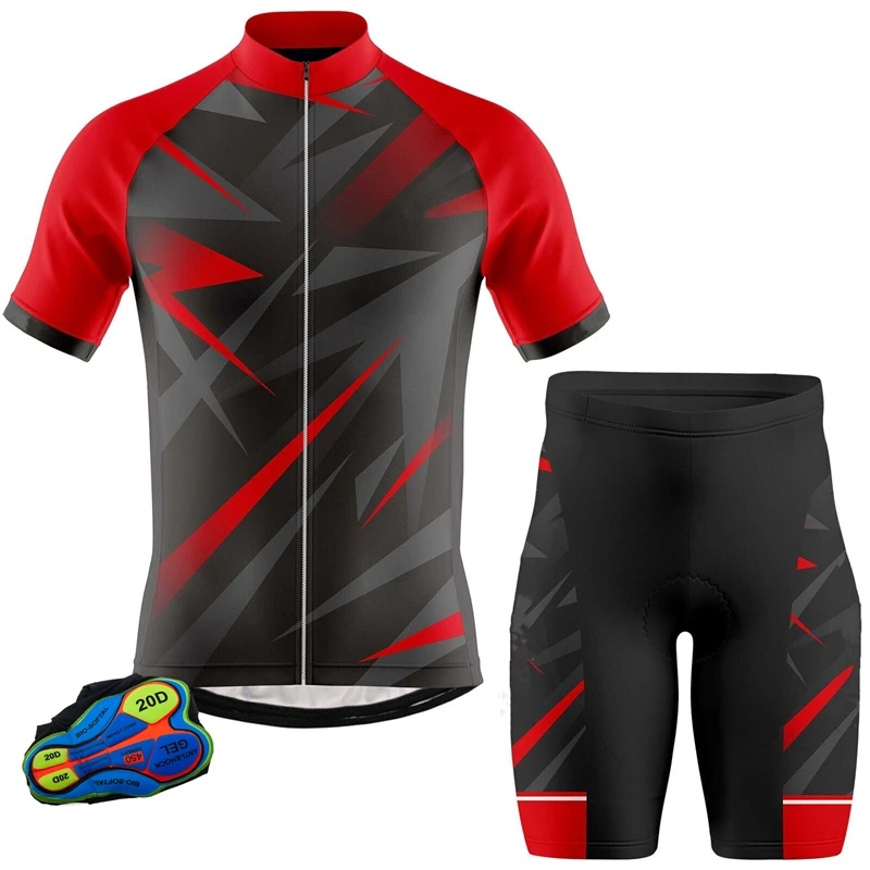 Summer Professional Outdoors Bicycle Jersey Short Suit Set Breathable Quick Dry Digital Printing Zip Cycling Jersey