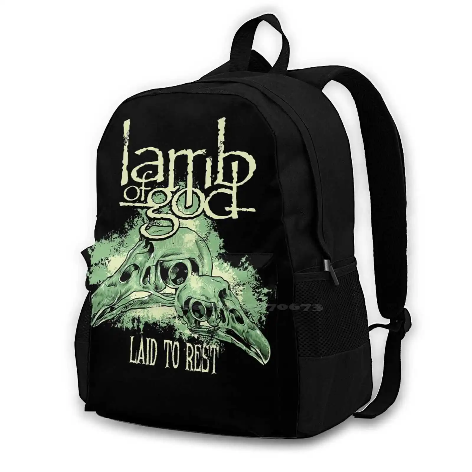 Crows Skull Laid The Rest Large Capacity Fashion Backpack Laptop Travel Bags Of God Heavy Metal Music Band Voivod Tool