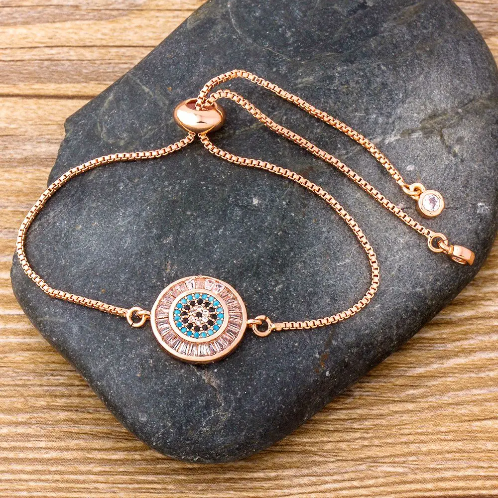 Nidin Lucky Eye Bracelet for Women Top Quality Cubic Zirconia Chain Bracelet  Exquisite luxury Dubai  Best Party Wedding Jewelr