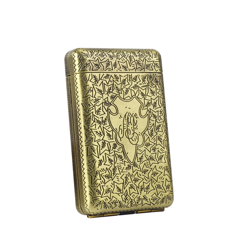 Vintage Three Open Cigarette Case Cigarette Case Travel Zinc Alloy Luxury  Elegance Hold 14 Cigarettes Holder Box