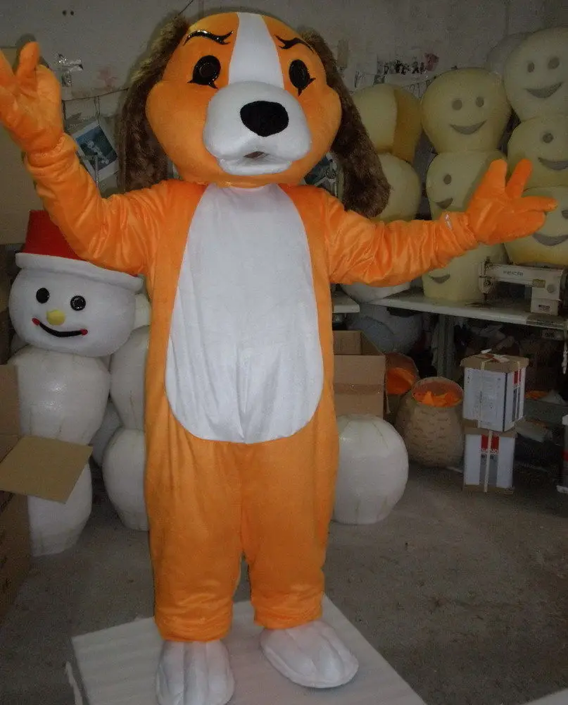 New Version the Orange Puppy Dog Mascot Costume Adult Birthday Party Fancy Dress Halloween Cosplay Outfits Clothing Xmas