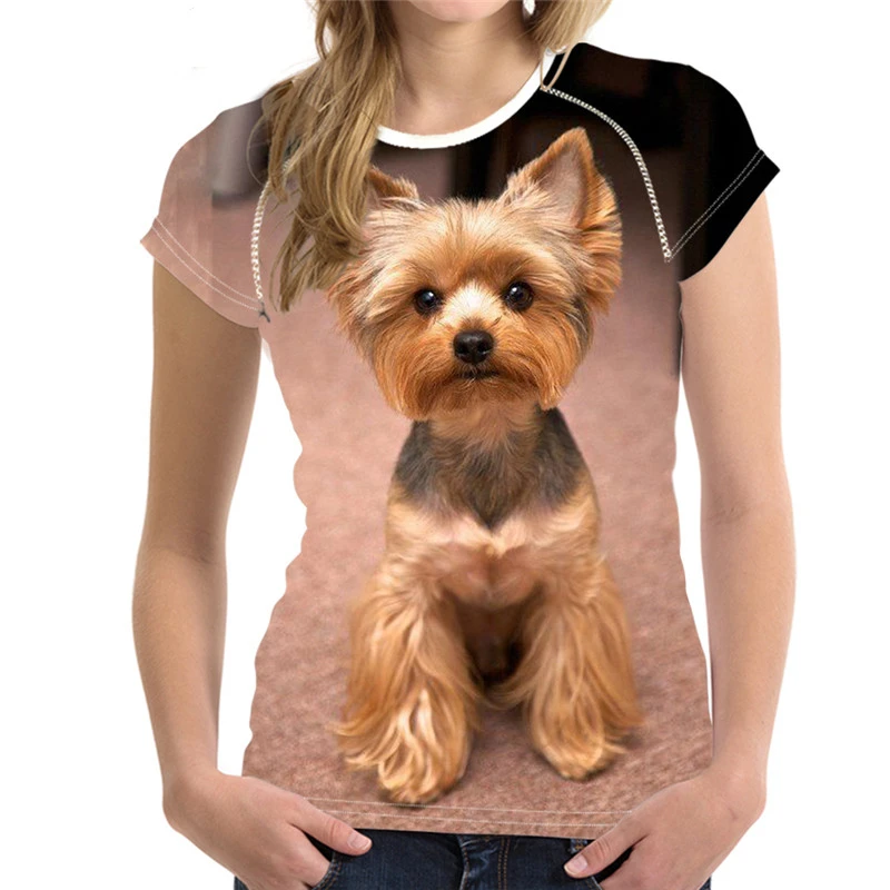 Dog 3D printing T-shirt men's and women's O-neck short-sleeved oversized fashion summer dress XXS-6XL polyester material